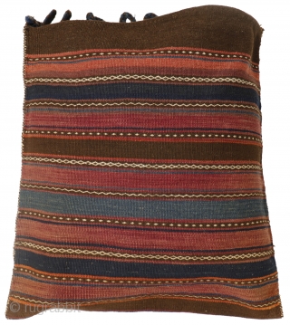 A large sack woven by Aimaq Beluch women from Afghanistan, very finely woven. The dyes are natural and include a nice turquoise blue. The back has a nice colour scheme too. 75  ...