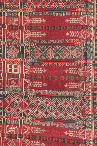 An exceptional and possibly one of the finest antique Serkhat Baluch Shaffi kilims we have encountered. The wool has been spun to an extraordinary degree of fineness, allowing for an exceptionally intricate ...
