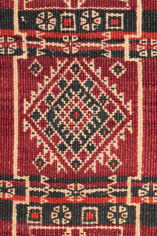 An exceptional and possibly one of the finest antique Serkhat Baluch Shaffi kilims we have encountered. The wool has been spun to an extraordinary degree of fineness, allowing for an exceptionally intricate ...
