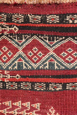 An exceptional and possibly one of the finest antique Serkhat Baluch Shaffi kilims we have encountered. The wool has been spun to an extraordinary degree of fineness, allowing for an exceptionally intricate ...