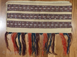 An extremelly fine Yomut bag in overall good condition with some small repairs on the sides and a bigger repair at the back. It has been opened out. Very finely spun wool  ...