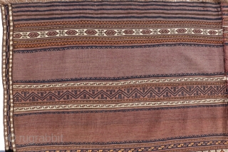 This kilim from the Aimaq Beluch tribe of Afghanistan is woven from finely spun wool with natural dyes. The color palette is restricted and sober, as the kilims of this tribe are  ...