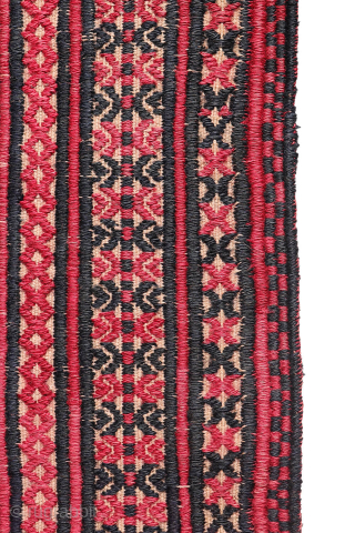 At over 10 metres (33.46 feet) this is the longest antique kilim runner we have seen!
In three decades of dealing in antique kilims, this very long antique Turkman kilim runner stands out ...