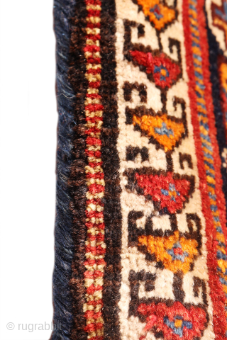 This saddle bag, also known as a Khorjin, is a fine example of traditional weaving, crafted from top-quality, finely spun wool. The meticulous spinning of the wool has allowed for a notably  ...