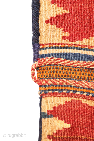 This saddle bag, also known as a Khorjin, is a fine example of traditional weaving, crafted from top-quality, finely spun wool. The meticulous spinning of the wool has allowed for a notably  ...