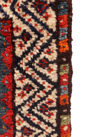 antique Luri saddlebag, or khorjin, a truly captivating piece. The main medallion boldly fills the entire front surface, featuring a pile that is wonderfully soft, plush, and long.

While many saddlebags typically showcase  ...