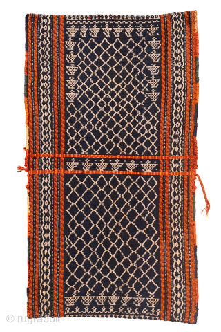 A Masterpiece of Warp-Float Weaving
This extraordinarily finely woven Qashqai saddlebag, or khorjin, from Iran is a testament to an exceptional weaver’s skill. Woven using the specialized warp-float weave technique, this piece combines  ...