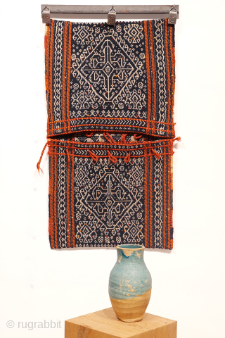 A Masterpiece of Warp-Float Weaving
This extraordinarily finely woven Qashqai saddlebag, or khorjin, from Iran is a testament to an exceptional weaver’s skill. Woven using the specialized warp-float weave technique, this piece combines  ...