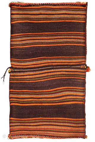 This khorjin, or saddlebag, is a delightful example of tribal weaving. Its focal point is a central medallion elegantly framed by four realistically woven birds nestled in the corners. A charming detail,  ...