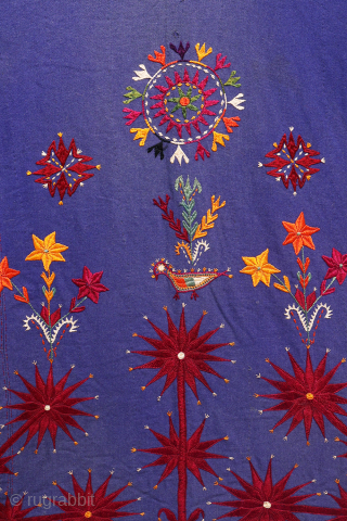 rare antique wool chapan, a piece that showcases remarkable textile artistry. This coat features extensive embroidered decoration with intricate details and a well-composed design.

Made from thick wool and lined with antique Russian  ...