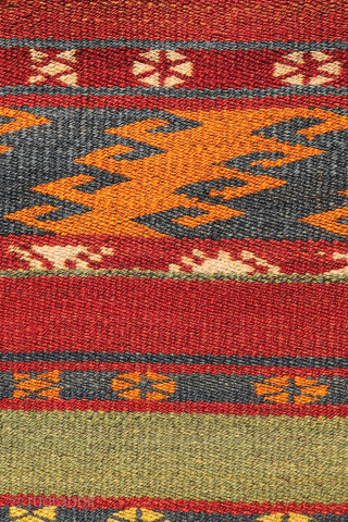 A collectable antique Uzbek gudjeri (gadjeri or Ghudjeri) kilim woven with extremely finely spun wool. This gadjeri kilim is representative of the very fine detail and wide range of colours used by ...