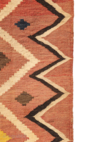 A superb antique Uzbek Labijar kilim with abundant yellow coloration. This kilim shares many of the characteristics of typical Labijar kilims. However, what appears to be a “standard” kilim with Labijar lozenges ...