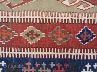 Anatolian kilim from the Obruk area, 19th century in tip-top condition, fine weave in all natural colours and closely following the traditional patterns from this area, normally these Anatolian kilims have endured  ...