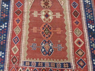 Anatolian kilim from the Obruk area, 19th century in tip-top condition, fine weave in all natural colours and closely following the traditional patterns from this area, normally these Anatolian kilims have endured  ...