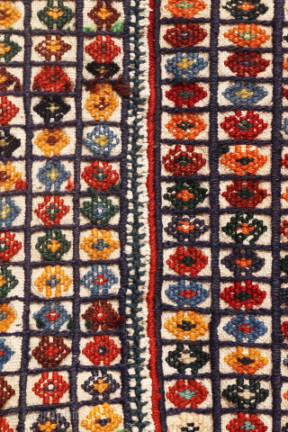 Shiraki Kilim from Southern Iran 

This type of kilim is known locally in southern Iran as a “shiraki”, a word that literally means “needle work” — though, interestingly, it is woven on  ...