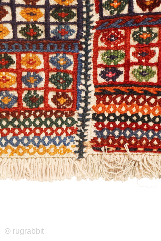Shiraki Kilim from Southern Iran 

This type of kilim is known locally in southern Iran as a “shiraki”, a word that literally means “needle work” — though, interestingly, it is woven on  ...