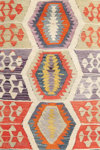 Early 20th-Century Sutlegen Kilim – Anatolia

Antique kilim from Suteglen, dating from the early 20th century, is a stunning example of Anatolian village weaving. Its main design features three vertical columns of hexagons:  ...