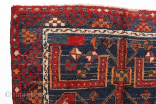 A very unusual and archaic looking Luri rug. Nice abrash and colour changes. Soft and shinny wool, all natural dyes, in mint condition. You can purchase this unusual rug directly from our  ...