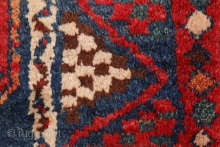 A very unusual and archaic looking Luri rug. Nice abrash and colour changes. Soft and shinny wool, all natural dyes, in mint condition. You can purchase this unusual rug directly from our  ...