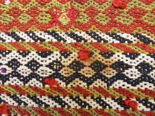 A finelly and superbly woven Qashqai saddlebag woven with warp float patterning. In good original condition, with some staining and repair. 129x73cms. (AT1705169)

Please get in touch or you can buy this rug  ...