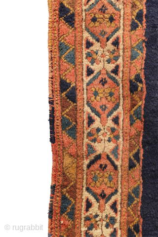 
The deep indigo-blue field provides the perfect backdrop for the four medallions, woven in soft pastel colours that contrast beautifully with the dark ground. Although the medallions are drawn in a highly  ...