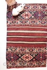 This kilim originally is part of a mafrash, or suitcase to store bedding items. The Shahsevan located primarily in North West Iran and on the territory of the present-day Republic of Azerbaijan.  ...