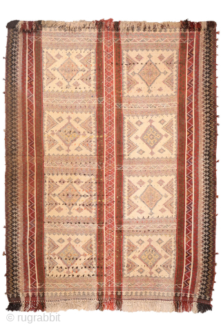 
A Rare and Unusual Persian jajim Kilim Woven by Arabic Tribes in Southern Iran
 

This is a rare and unusual Persian kilim, woven by Arabic tribes in Southern Iran. It is made  ...