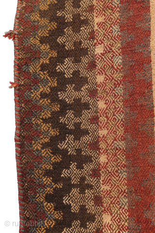 
A Rare and Unusual Persian jajim Kilim Woven by Arabic Tribes in Southern Iran
 

This is a rare and unusual Persian kilim, woven by Arabic tribes in Southern Iran. It is made  ...