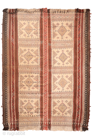 
A Rare and Unusual Persian jajim Kilim Woven by Arabic Tribes in Southern Iran
 

This is a rare and unusual Persian kilim, woven by Arabic tribes in Southern Iran. It is made  ...