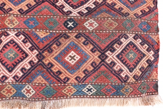 A kilim woven with soumak technique by an ethnic Kurdish woman. All dyes are natural. Bought in my last trip to Iran. 90×94 cms. 1900s. k1910233. You can buy it directly from  ...