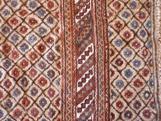 Southern Iran, Arab Laberduni kilim, 225x171, all natural colours from about 1910, excellent original condition.                  