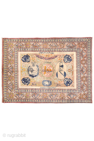 This finely woven carpet is inspired by a historical Persian banknote from the late Qajar period, dating to the early twentieth century. During the reign of Naser al-Din Shah Qajar (1848–1896) and ...