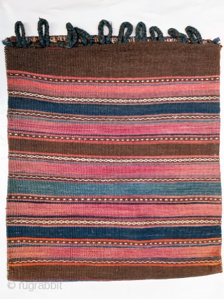 Afghanistan Aimaq Belouch nomadic bag in excellent condition. 75x64cms. Beautiful colours and accomplished floating weft technique. Ideal as a big cushion or as a floor cushion, or just to add to your  ...