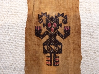 A group of surprised "señoras" in a Huari Culture belt, South Central Perú, 8th to 12th century. One of the finest weaves we have seen (perhaps alpaca wool). One half is in  ...