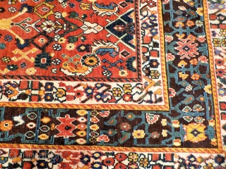 A fantastic Kashkuli rug with Herati pattern, Southern Iran. It has everything one expects from a Kashkuli rug: thight weave, great range of colours including light and dark blue, and mustards. 240x160  ...