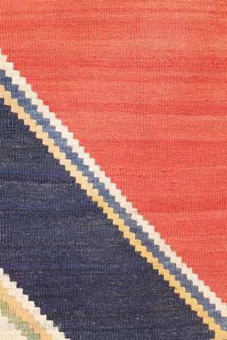 Antique minimalist Qashqai Kilim with Striking Blue
This remarkable 1920s Qashqai kilim is distinguished by the predominance of dark blue, achieved entirely with natural dyes. The weaver created a simple yet visually striking ...