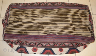 interesting very fine Azerbayjan shahsavan Mafrash killim size Lengh 108cmxwidth 65cmxheight 50cm.
wool foundation and white colours are cotton all natural dyes (circa 1880-1900)          