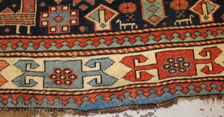 Fine antique Aksafa rug size 265x119 circa (1870-1890) all natural dyes small old repair and wear as clear on the images.            