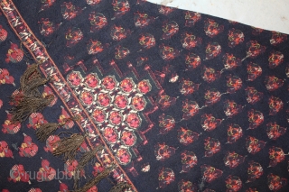 Extremely fine and unusual antique persian termeh textile fragment size 120cm x93cm.                     