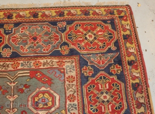 17th century transylvanian prayer rug ,rewoven and old repairs size 188cmx125cm.                      