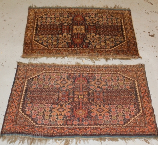 A Pair of nice Neiriz Afshar bag faces circa 1900 size of each 80cmx52cm.                   