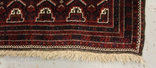 Beautiful and good quality  Beluch rug with nice colouring and soft wool (circa 1910-1920)
corner of one side flaweave is repaired.
size 250x110           