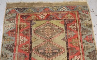 Nice antique Turkish Milas rug size 130x100 (circa 1870)                        