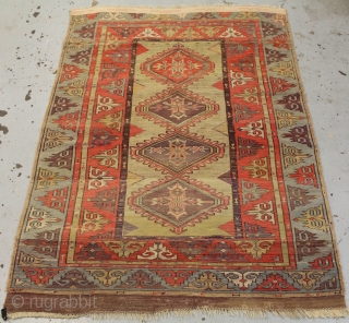 Nice antique Turkish Milas rug size 130x100 (circa 1870)                        