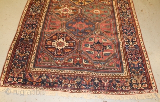 Nice and lovely antique Northwest Persian karacheh kelleh carpet size 370x155 (circa 1880)
both ends  rewoven .

                