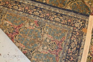 Original size unusual antique Rug size 312cm x132 cm.                        