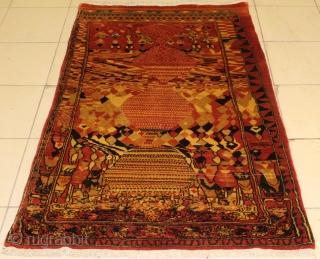 Very Unusual Bakhtiayri rug size 180x90 cm circa 1940 perfect condition.                      