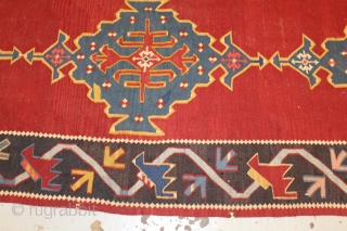 fine Karabagh killim dated 1936 size 295x140.                          