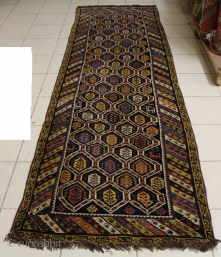 Veramin kurdish runner size 292x82 cm circa 1900.                         