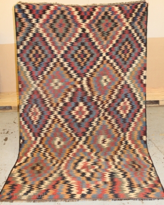 Unusual antique Persian Kurdish Killim size 285cm x174cm.                         